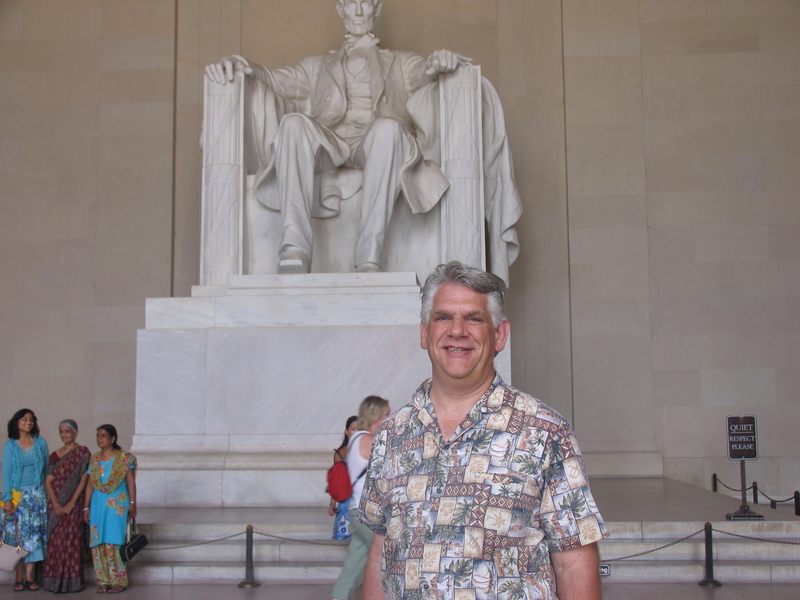 Me with Abraham Lincoln, photographed by another visitor.