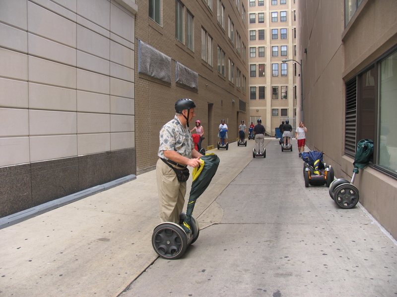 The alley is starting to fill up with the other Segwayfairers.