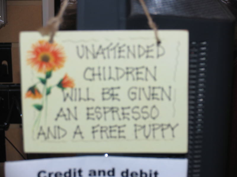 Unattended Children will be given an espresso and a free puppy.  Sign in the gift shop at Vista House.