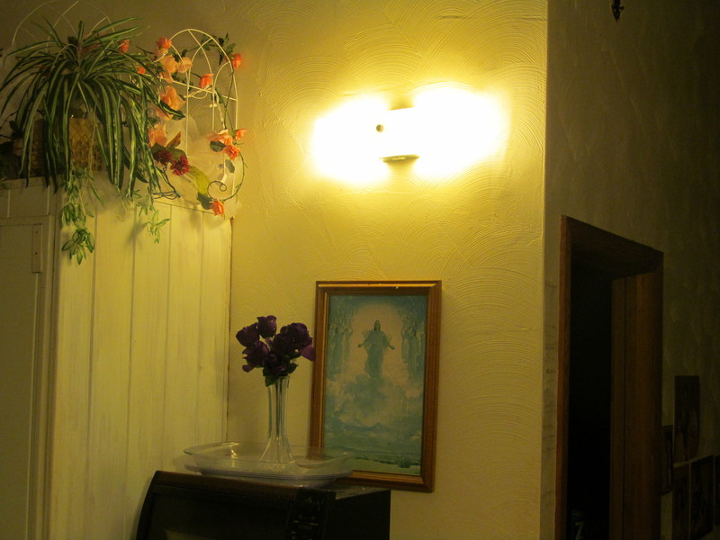 Here is the light above the microwave, turned on.