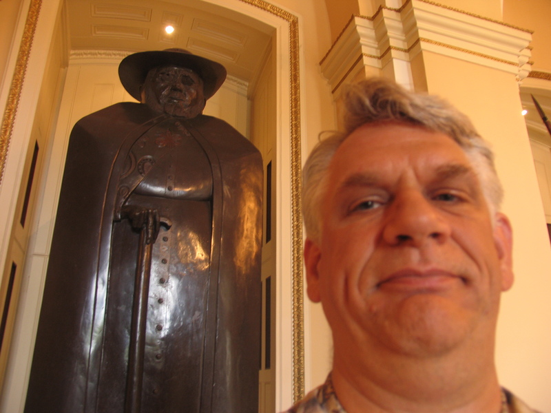 Me with the statue of Hawaii's Father Damian in the Capitol Building.