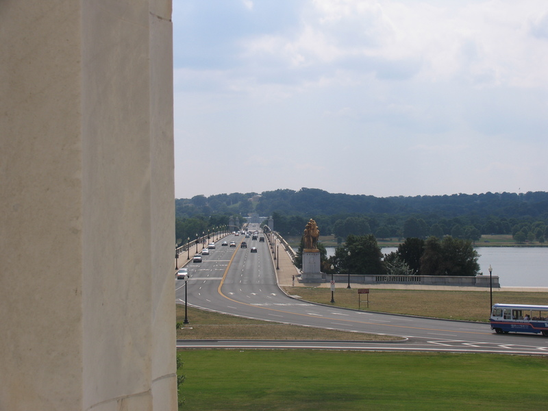 View from Lincoln Memorial to Arlington Cemetery.