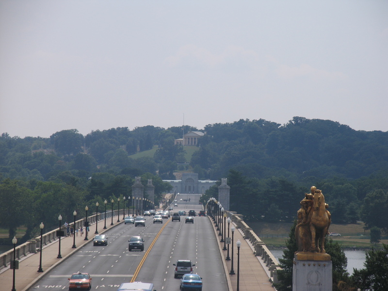 Arlington Cemetery across the bridge.