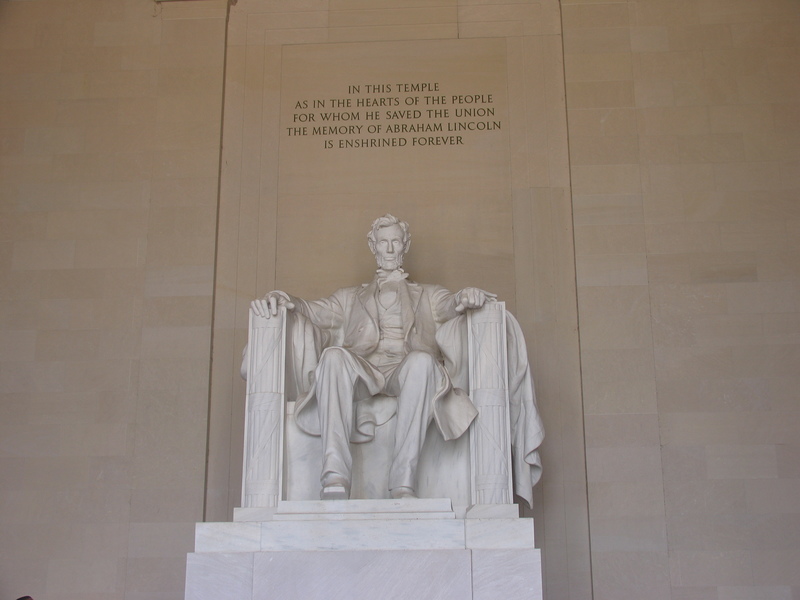 In this temple as in the  hearts of the people for whom he saved the union the memory of Abraham Lincoln is enshrined forever